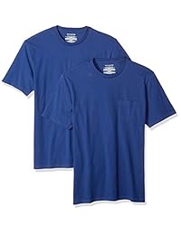Playera de cuello redondo de manga corta para hombre de   Essentials, paquete de 2