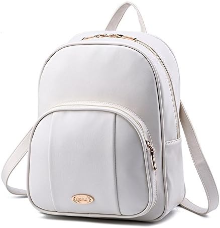 Fayland Women Teens Girls Modern Design Casual Fashion Small Leather Backpacks Off-white