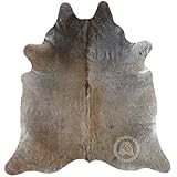 Grey Beige Cowhide Rug Large 5ft x 7ft 150cm x 210cm