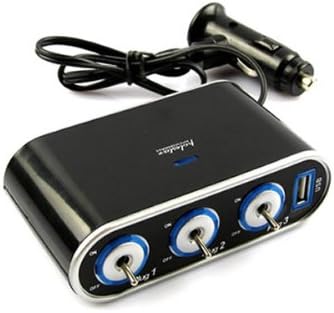 Amazon 車載用3連シガーソケット電源ハブ Usbハブ Iphone スマートフォン Mp3プレイヤー 冷蔵庫など同時使用 ソケット分配器 車 バイク