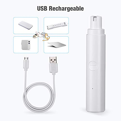 isYoung Krallenschleifer für Hund und Katze, Super Low Noise Nagelschleifer Haustier Nagelfeile mit USB Anschluß Zwei Geschwindigkeitsmodi