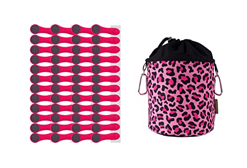 48 Clothes Pegs with Soft Grip and 1 Clothes Peg Bag - 48 x Pink Pegs, 1 x Pink Bag — image 1