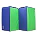 We Sell Mats 4 ft x 8 ft x 2 in Gymnastics Mat, Folding Tumbling Mat, Portable with Hook & Loop Fasteners, Lime Green / Blue