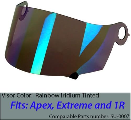 Aftermarket Shield Visor for Suomy helmet Spec 1R Extreme Apex (Iridium)