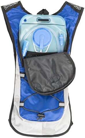 Hydration Pack Backpack 2L 2 Liter Water Bladder Best Pack for Hiking, Running, Climbing, Cycling, Biking - Includes Flint Fire Starter with built in Compass and Whistle - By Mountain King