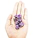 Haxtec Metal DND Dice Purple Silver with PU Leather Dice Bag D&D Dice Set for RPG Compatible with Dungeons and Dragons Gifts TTRPGs-Silver Royal Purple