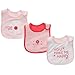 Carter's Baby Girls' 3-Pack Teething Bibs - Light Pink/Poppy - One Size
