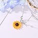 JOYID Sweet Sunflower Pearl Leaf Pendant Necklace Resin Daisy Flower Clavicular Chain Fashion Jewelry for Women