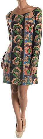 Aryeh Ladies Printed Sweater Dress (LARGE, BLACK/BLUE)