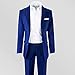 Black n Bianco Signature Boys' Slim Fit Suit Complete Outfit (14, Blue)