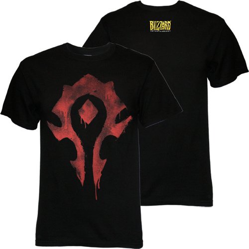 World of Warcraft Men's Horde Spray Paint Basic T-Shirt (Black, X-Large)