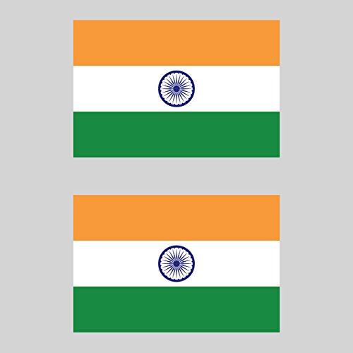 Two Pack Indian Flag Sticker FA Graphix Decal Self Adhesive Vinyl India