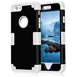 iPhone 6 Case 4.7, iPhone 6 Cases Hard Cover Shell TPU Rubber 2 Piece Ultra Slim Thin Bumper Covers Apple iPhone 6S Case Durable Protective Design Hybrid Defender Heavy Duty Shockproof (Black Grey)