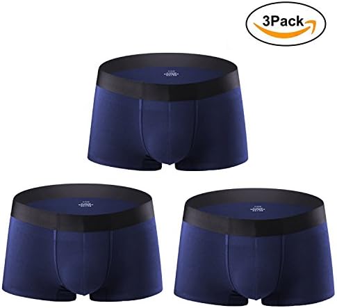 YaHe Men's Underwear 3-Pack Modal Breathable Trunks 3D Pouches(3 Pack, XL)