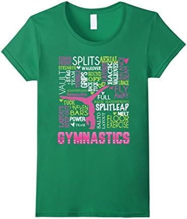 Womens Love Gymnastics T-Shirt Small Kelly Green