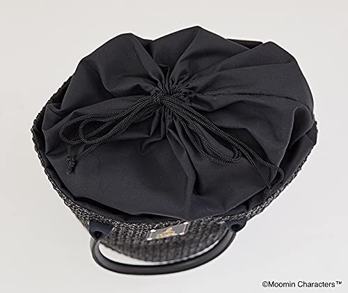 MOOMIN たっぷり入る! 巾着つきBIGかごバッグ BOOK BLACK ver.：6/29発売【ムック本付録】ムーミン 巾着つきBIGかごバッグ（BLACK ver.）巾着カバー付き