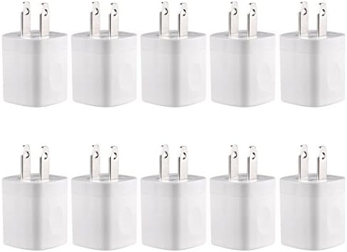USB Wall Charger, 10 Pack FREEDOMTECH USB AC Universal Power Home Wall Travel Charger Adapter for iPhone 4 5 6 7 Plus Samsung Galaxy S4 S5 S6 S7 S8+ Note 2 3 4 5 HTC iOS10 (White x10)