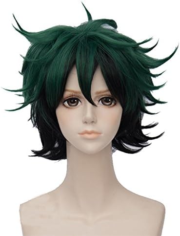 DIDACOS Short Green Anime Midoriya Izuku Cosplay Wig