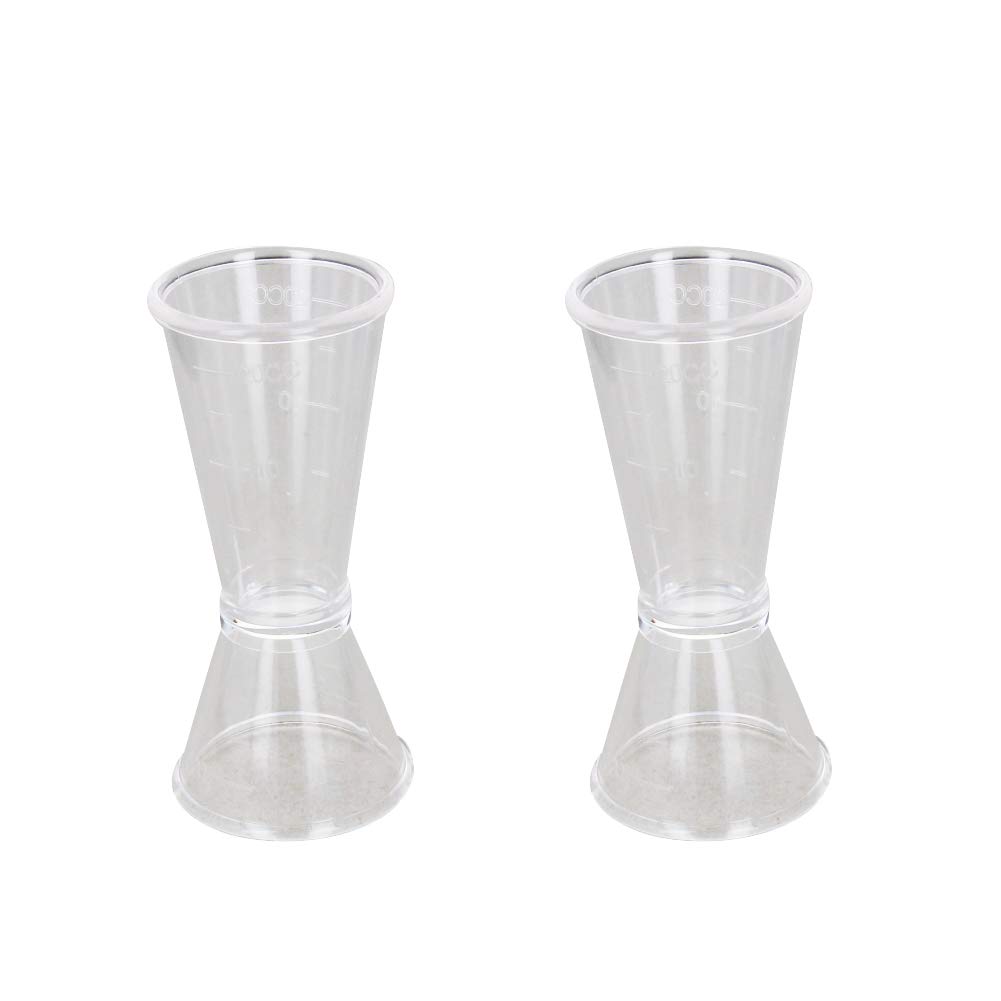 Othmro Double Cocktail Jigger, 2pcs Plastic Spirit Measure 10ml/20ml 20ml/40ml Drink Spirit, Shot Measure for Spirit Bar Restaurant Home