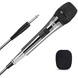 TONOR Wired Dynamic Microphone, Vocal Mic with 16.5ft XLR to 6.35mm 1/4" Cable for Karaoke Machine/Family Entertainment/Birthday Party/Classroom Use, Black
