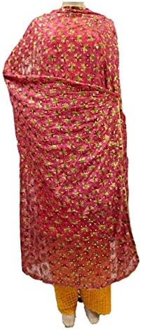 Sahej Suits Majenta Kanchna Phulkari Dupatta