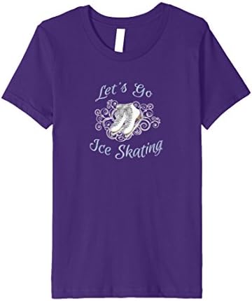 Kids Let's Go Ice Skating Pretty Ice Skates Figure Skater Shirt 12 Purple