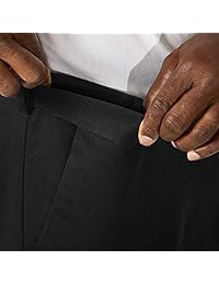 Haggar Pantalón de mezclilla con frente plano y cintura expansible oculta para hombre.