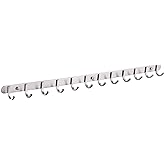 QT Home Decor Hook/Coat Rack with 12 Square Hooks-Modern Wall Mounted - Ultra Durable with Solid Steel Construction,Brushed Stainless Steel Finish,Super Easy Installation,Rust and Water Proof.
