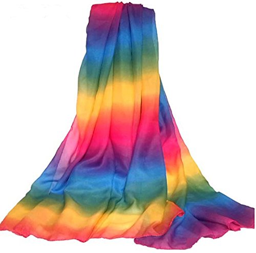 CRB Fashion Womens Ladies Rainbow Colorful Cover Up Scarf (Colorful)