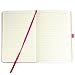 RICCO BELLO Classic Ruled Notebook with Pen Loop/Hardcover, Banded, Bookmark, Expandable Pocket / 5.7 x 8.4 inches (Pink)