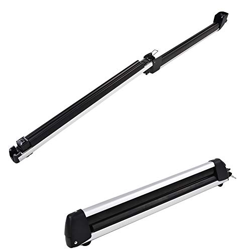 W4-moto 2pcs 30'' Universal Aluminum Roof Rack Snowboard Ski Mounted Carrier Cross Bar Cargo Rack Carrier Holder w/Key Fit Most Vehicles Equipped Cross Bars - Thumbnail 4
