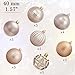 AMS 34ct Christmas Ball Mini Ornaments Party Decorations Shatterproof Festival Pendant Hangings for Xmas Tree Decor(1.57''/40mm,Champagne)
