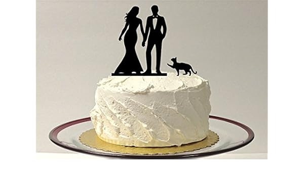 Amazon Com Pet Cat Silhouette Wedding Cake Topper With Cat