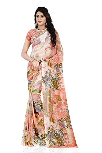 anand sarees georgette saree with blouse piece