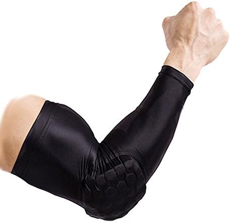 Honeycomb Elbow Pad Crashproof, Oodvj Elbow Pads(1 Pc)Compression Arm Guard Sleeve Elbow Support for Cycling, Basketball, Tennis Antislip Protective Pad -Black