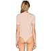 May&Maya Women's Deep Scoop Neckline Button Placket Bodysuit (XL, Beige)