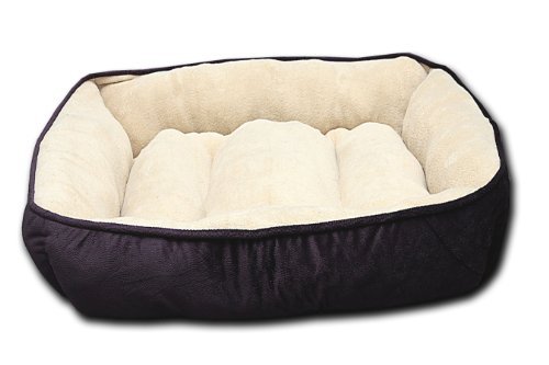 HappyCare Textiles HCT REC-002 Luxury Embossed Rectangle Micro Mink Dog and Pet Bed, Large, Burn Out Purple