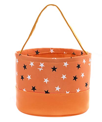 E-FirstFeeling Easter Basket Easter Bag Toy Candy Gift Basket Storage Bucket Tote (Small Stars-Orange Bottom) - Thumbnail 4