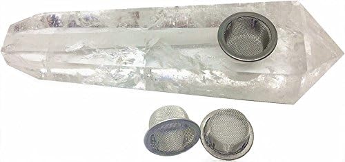 Yinglai Clear Crystal Natural Quartz Crystal Point Wand Gemstone Healing with 3PCS Metal Filters about 3.8-4.3 inches