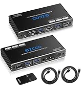 USB 3.0 HDMI KVM Switch 2 Ports mit Hotkey 4K 60Hz Gemeinsame Nutzung von 2 Computern mit einer T...