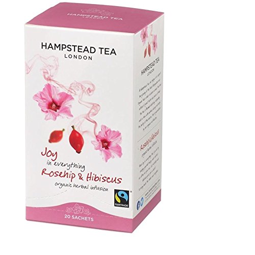 HAMPSTEAD TEA Rosehip Hibiscus Tea Sachets 20 Bag, 0.02 Pound