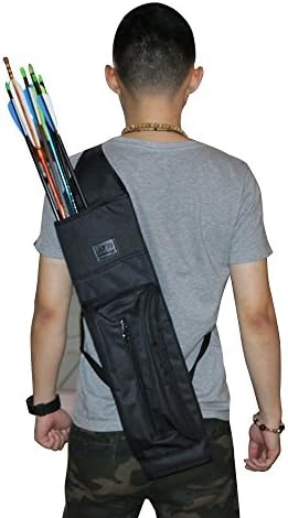 Kunzite rchery Arrow Quiver Canvas Back Hunting Target Arrow Quiver Water Resistant Holder Arrows with Brace