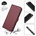 ZOVER Compatible with iPhone Xs Max Detachable Wallet Case with Auto Sleep/Wake Genuine Leather Kickstand Feature Cards Bison Fone Slots Magnetic Clasps Gift Box Wine Red