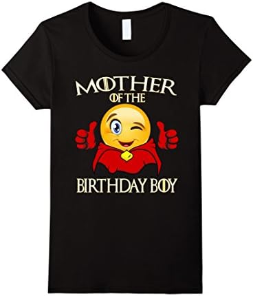 Womens Mother of the Birthday Boy T-shirt XL Black