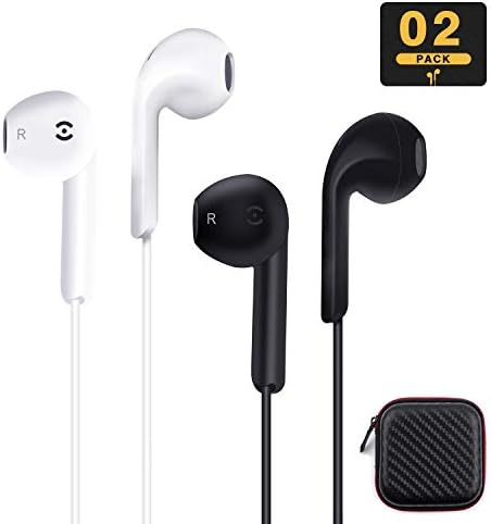 ZGEM Earphones Headphones, 2-Pack Premium Hands-free Noise Isolating In-Ear Wired Earbuds Stereo With Remote & Mic For Apple iPhone, iPad, iPod, Samsung Galaxy, Sony, Nokia, LG, HTC, MP3 and More