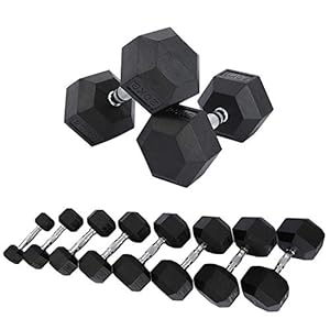AKT Rubber Hex Dumbbells 1 PC – 2.5kg to 15kg Weight Cast Iron Solid Dumbbell Home Gym Fitness Exercise Workout Equipment