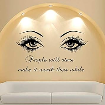 HNXDP etiqueta de la pared cita salón de belleza maquillaje chica ...