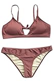 Cupshe Fashion Women’s Fluffy Cloud Tie Bikini Set Beach Swimwear Bathing Suit (M, Red)