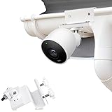 Wasserstein Weatherproof Gutter Mount Compatible with Nest Cam Outdoor with Magnetic Adapter - Better Placement for Better Protection (White)