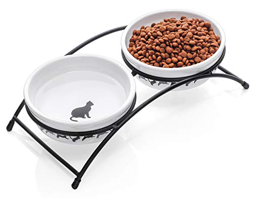 360PetSupplies | BLOG | Y YHY Cat Bowls Elevated, Ceramic, 12 Ounces, Reduce Neck Burden, Anti Vomiting, Dishwasher Safe